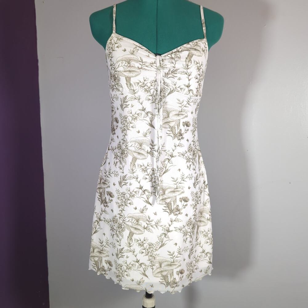 Cami A-Line Mini Dress Mushroom Print Size Small Mushroomcore Fairycore